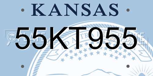 55KT955 Kansas License Plate
