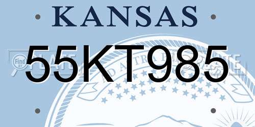 55KT985 Kansas License Plate