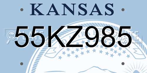55KZ985 Kansas License Plate
