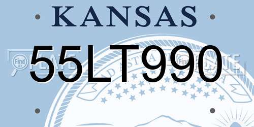 55LT990 Kansas License Plate