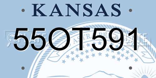 55OT591 Kansas License Plate