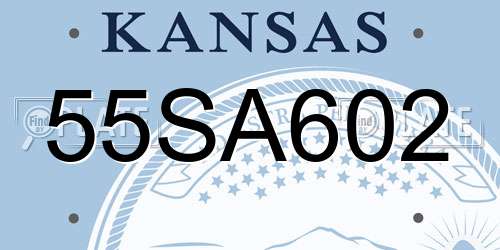 55SA602 Kansas License Plate