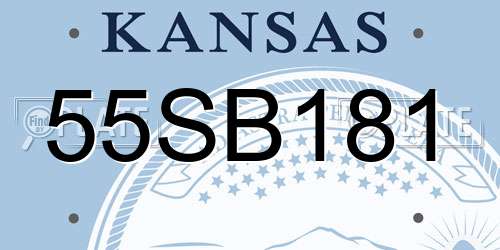 55SB181 Kansas License Plate