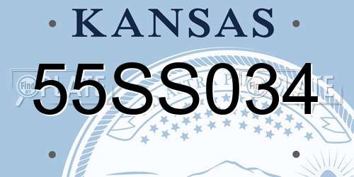 55SS034 Kansas License Plate