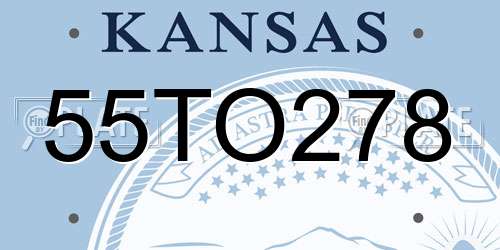 55TO278 Kansas License Plate