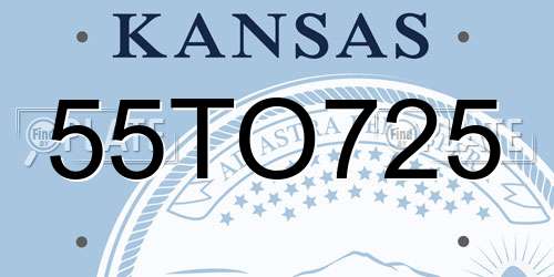 55TO725 Kansas License Plate
