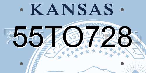 55TO728 Kansas License Plate