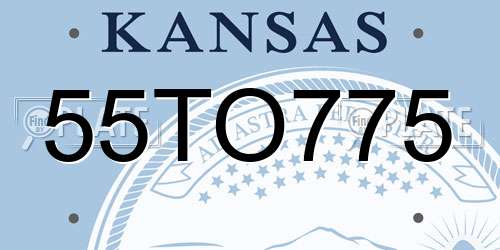 55TO775 Kansas License Plate