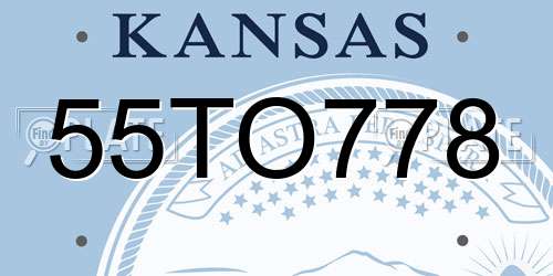 55TO778 Kansas License Plate