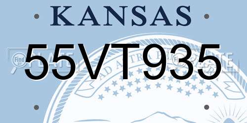 55VT935 Kansas License Plate