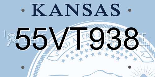 55VT938 Kansas License Plate