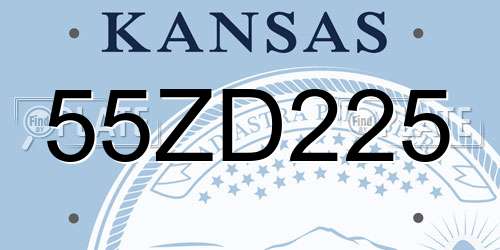 55ZD225 Kansas License Plate