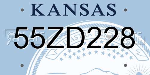 55ZD228 Kansas License Plate