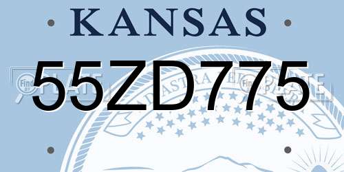 55ZD775 Kansas License Plate