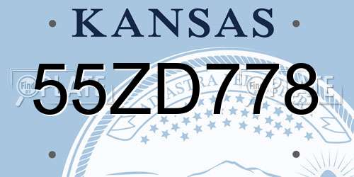 55ZD778 Kansas License Plate