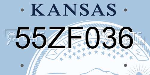 55ZF036 Kansas License Plate