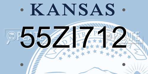 55ZI712 Kansas License Plate