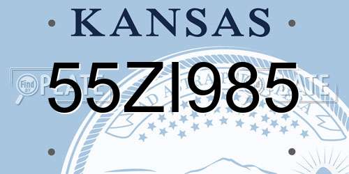55ZI985 Kansas License Plate
