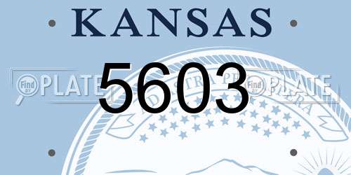 5603 Kansas License Plate