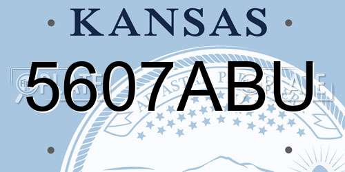 5607ABU Kansas License Plate