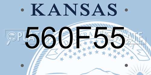560F55 Kansas License Plate