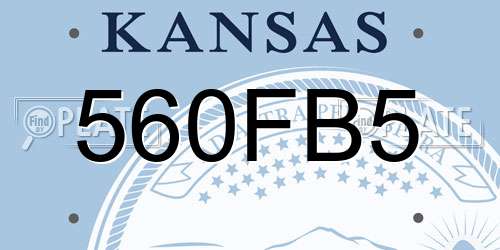 560FB5 Kansas License Plate
