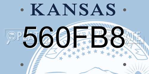 560FB8 Kansas License Plate