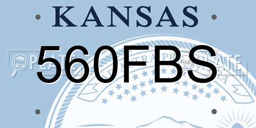 560FBS Kansas License Plate