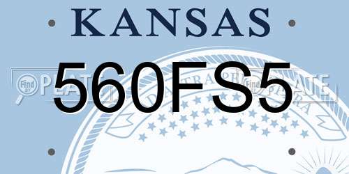 560FS5 Kansas License Plate