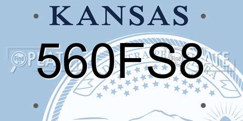 560FS8 Kansas License Plate