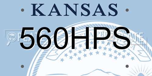 560HPS Kansas License Plate