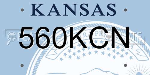 560KCN Kansas License Plate