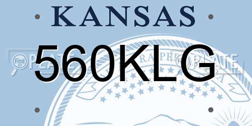 560KLG Kansas License Plate