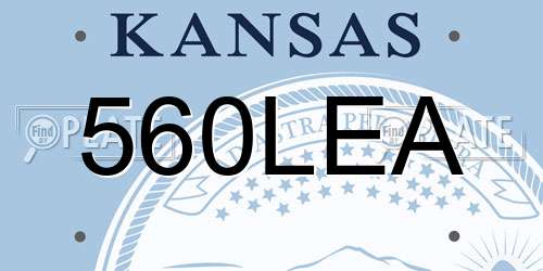 560LEA Kansas License Plate