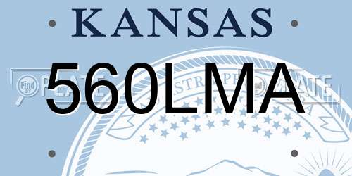 560LMA Kansas License Plate