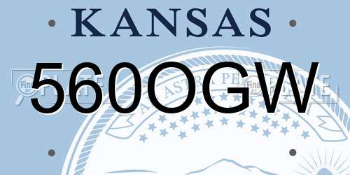 560OGW Kansas License Plate