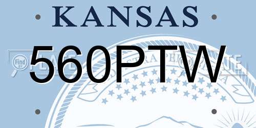 560PTW Kansas License Plate