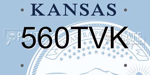 560TVK Kansas License Plate