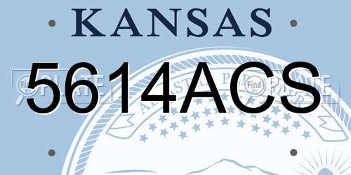 5614ACS Kansas License Plate