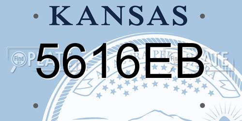 5616EB Kansas License Plate
