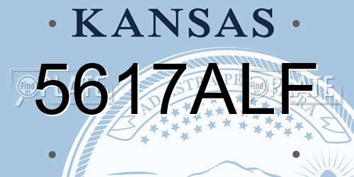 5617ALF Kansas License Plate