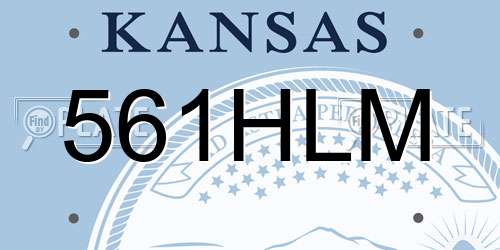 561HLM Kansas License Plate