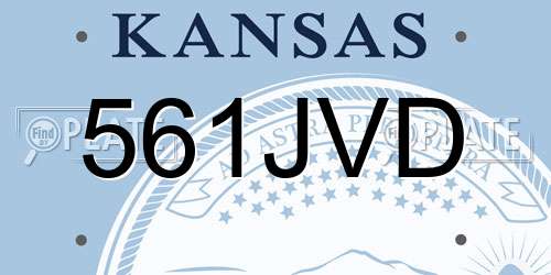 561JVD Kansas License Plate