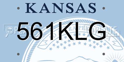 561KLG Kansas License Plate
