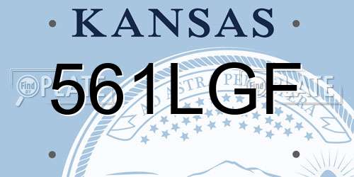 561LGF Kansas License Plate
