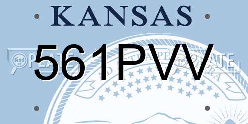 561PVV Kansas License Plate