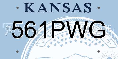561PWG Kansas License Plate