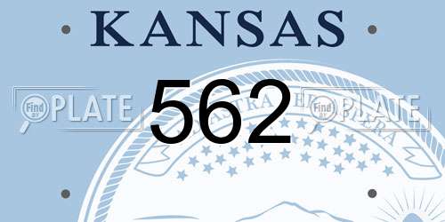 562 Kansas License Plate