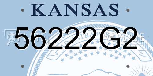 56222G2 Kansas License Plate