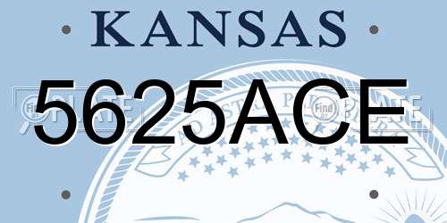 5625ACE Kansas License Plate